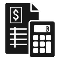 icône de calculatrice de rapport d'argent, style simple vecteur