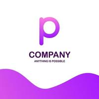 création de logo de société p avec vecteur de thème violet