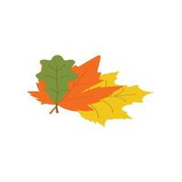 icône 3d isométrique de feuilles d'automne vecteur