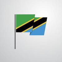 tanzanie waving flag design vecteur