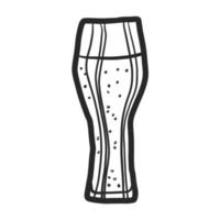 icône de verre de bière ale, style dessiné à la main vecteur