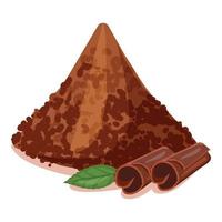 vecteur de dessin animé d'icône de poudre de cacao. arbre à chocolat