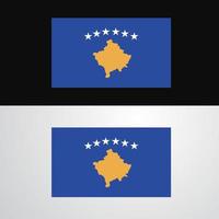 conception de bannière de drapeau kosovo vecteur