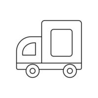 icône de ligne de camion moyen vecteur