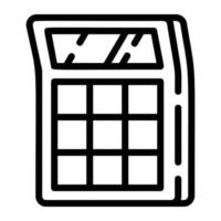icône de la calculatrice, style de contour vecteur