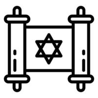 icône de papyrus juif, style de contour vecteur