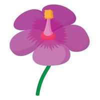 icône de fleur pourpre, style cartoon vecteur
