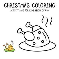 Livre d'activités de coloriage de Noël pour les enfants de moins de 3 ans vecteur