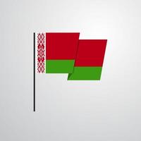 vecteur de conception de drapeau agitant la biélorussie