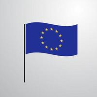 drapeau ondulant de l'union européenne vecteur