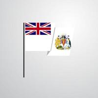 territoire antarctique britannique waving flag design vecteur