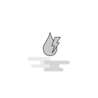 goutte d'eau avec l'icône web actuelle ligne plate remplie icône grise vecteur