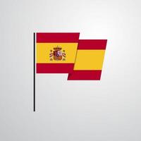 espagne agitant le drapeau vecteur de conception