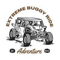 illustration vectorielle d'aventure en voiture buggy, parfaite pour la conception de t-shirts et le logo de boutique et de location de buggy vecteur
