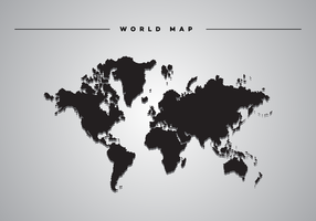 Ombre portée Carte du monde Vector