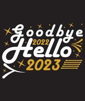 vecteur et typographie de modèle de conception de t-shirt nouvel an 2023. prêt pour t-shirt, mug, cadeau et autres impressions
