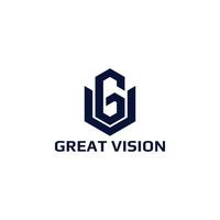 lettre initiale abstraite gv ou logo vg en bleu isolé sur fond blanc appliqué pour le logo d'architecture également adapté pour les marques ou les entreprises ont le nom initial vg ou gv. vecteur