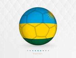 ballon de football avec motif drapeau du rwanda, ballon de football avec drapeau de l'équipe nationale du rwanda. vecteur