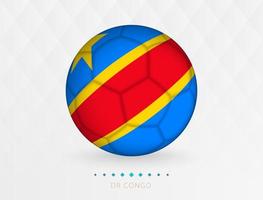 ballon de football avec motif drapeau de la rd congo, ballon de football avec drapeau de l'équipe nationale de la rd congo. vecteur