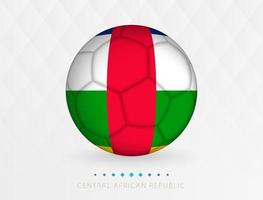 ballon de football avec motif drapeau de la république centrafricaine, ballon de football avec drapeau de l'équipe nationale de la république centrafricaine. vecteur