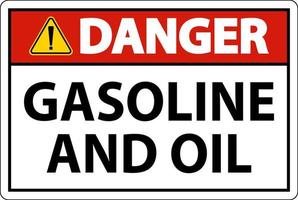 Signe de danger essence et huile sur fond blanc vecteur