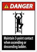 danger maintenir un contact en 3 points lors de la montée ou de la descente de l'échelle vecteur