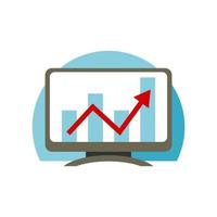 illustration d'un moniteur avec graphique d'entreprise. illustration vectorielle de thème d'affaires. vecteur