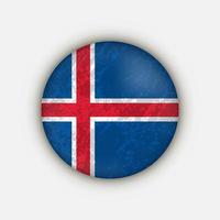 pays islande. drapeau islandais. illustration vectorielle. vecteur