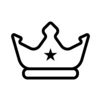 icône de jeu de symbole de couronne avec style de contour vecteur