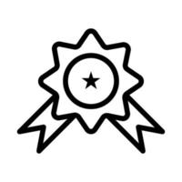 icône de jeu de symbole de médaille avec style de contour vecteur