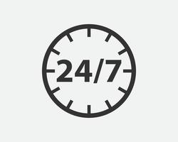 vecteur de symbole d'icône de service 24 heures sur 24
