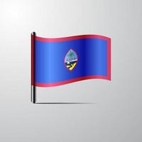 guam agitant le vecteur de conception de drapeau brillant