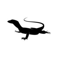 moniteur, lézard, silhouette, vecteur