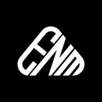 conception créative du logo de lettre enm avec graphique vectoriel, logo enm simple et moderne en forme de triangle rond. vecteur