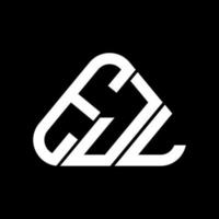 conception créative du logo de lettre ejl avec graphique vectoriel, logo ejl simple et moderne en forme de triangle rond. vecteur