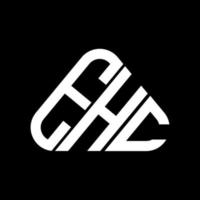 conception créative du logo de lettre ehc avec graphique vectoriel, logo ehc simple et moderne en forme de triangle rond. vecteur