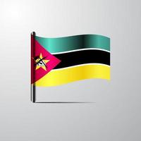 mozambique agitant le vecteur de conception de drapeau brillant