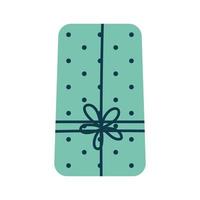 cadeau avec icône de doodle motif pois. un cadeau pour un anniversaire ou Noël. vecteur