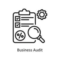 illustration de conception d'icône de contour de vecteur d'audit d'entreprise. symbole des affaires et des finances sur fond blanc fichier eps 10