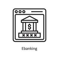 illustration de conception d'icône de contour vectoriel bancaire e. symbole des affaires et des finances sur fond blanc fichier eps 10