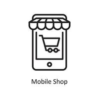 illustration de conception d'icône de contour de vecteur de boutique mobile. symbole des affaires et des finances sur fond blanc fichier eps 10
