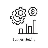 illustration de conception d'icône de contour de vecteur de réglage d'entreprise. symbole des affaires et des finances sur fond blanc fichier eps 10