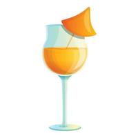 icône de cocktail de jus de fruits frais, style cartoon vecteur