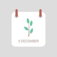 journée mondiale des sols. image de calendrier avec une jeune plante vecteur