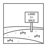 icône de vecteur de terrain à vendre. cette parcelle de terrain pour la propriété, la vente, le développement, la location, l'achat