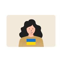 illustration d'une belle fille, patriote de l'ukraine vecteur