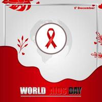 journée mondiale du sida le 1er décembre, bannière avec ruban rouge et texte journée mondiale du sida vecteur