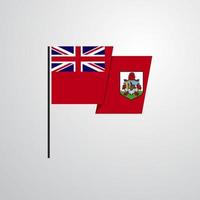 vecteur de conception de drapeau agitant les bermudes