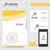 recherche maison entreprise logo fichier couverture carte de visite et application mobile conception illustration vectorielle vecteur