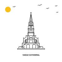 monument de la cathédrale de vaduz voyage dans le monde illustration naturelle fond dans le style de ligne vecteur